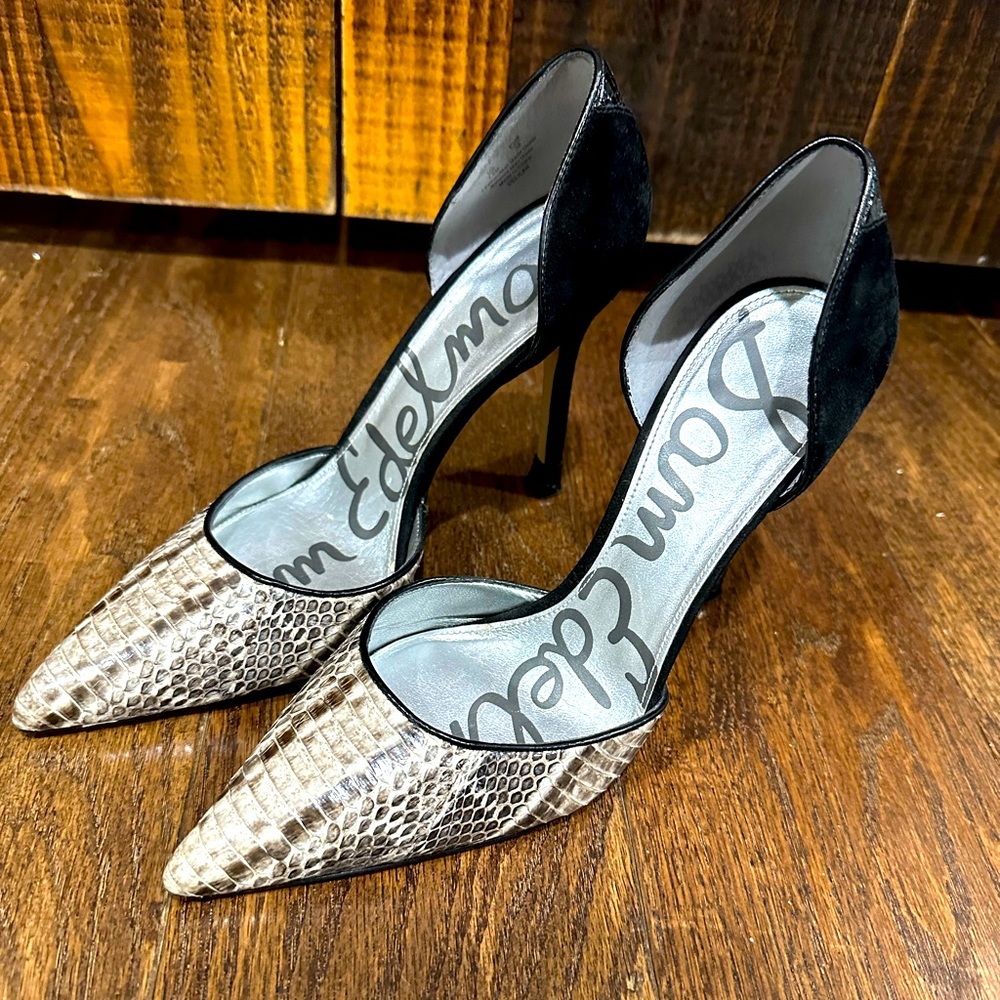 Sam Edelman snake skin cut out heels